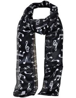 Music Scarf with white Musical notes