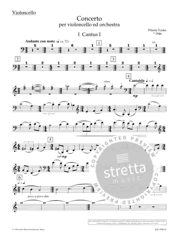 Concerto no. 1 (1993-1994) von Peteris Vasks | im Stretta Noten Shop kaufen