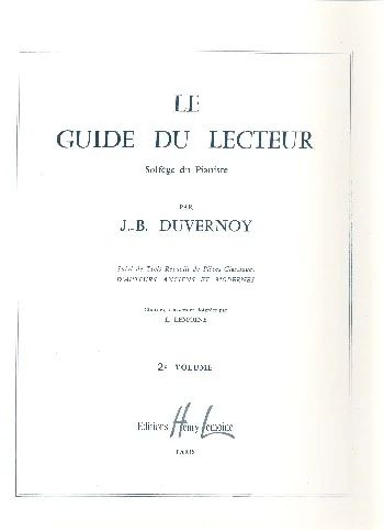 Jean-Baptiste Duvernoy - Guide du lecteur Vol.2