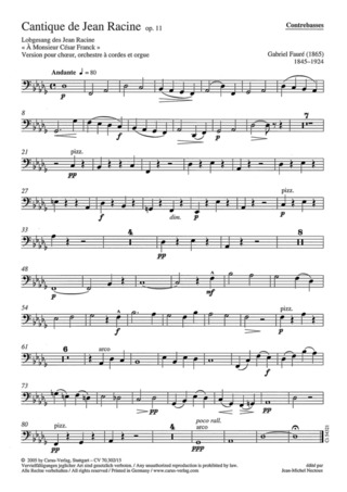 Gabriel Fauré - Cantique de Jean Racine (Lobgesang des Jean Racine; Wort des Höchsten) Des-Dur op. 11 (1865)