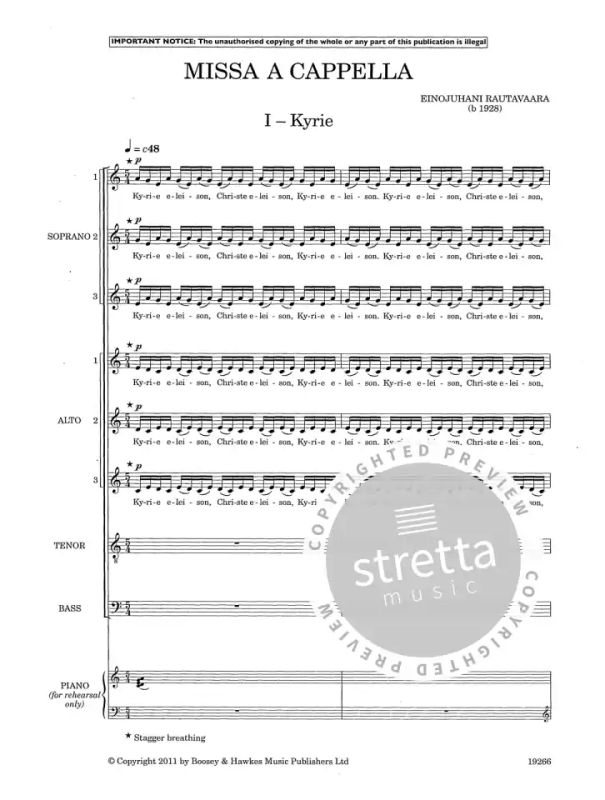 Missa a cappella from Einojuhani Rautavaara  buy now in the Stretta sheet  music shop