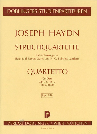 Joseph Haydn: Streichquartett Es-Dur op. 33/2 Hob. III:38