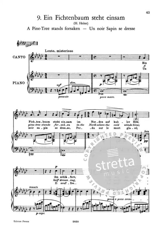 Franz Liszt - 20 Ausgewählte Lieder – hohe Stimme (3)