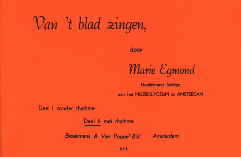 Marie Egmond - Van 't Blad Zingen 2