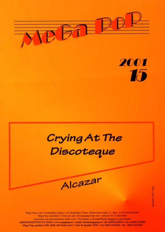 Crying At The Discoteque von Alcazar | im Stretta Noten Shop kaufen
