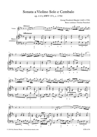 George Frideric Handel: Sonata a Violino Solo e Cembalo