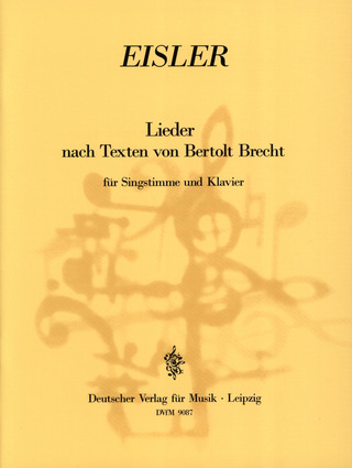 Hanns Eisler - Songs on Texts by Bertolt Brecht