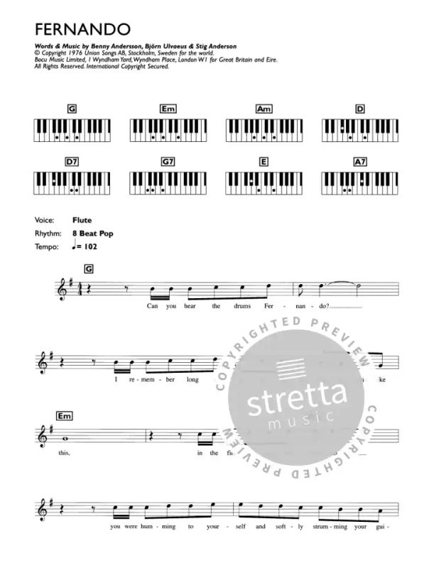 leicht leichte Mittelstufe Keyboard Noten : ABBA 22 Songs Easiest Collection 