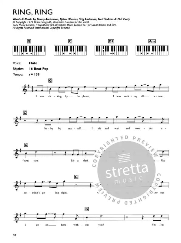 leicht Keyboard Noten : ABBA 22 Songs Easiest Collection leichte Mittelstufe 
