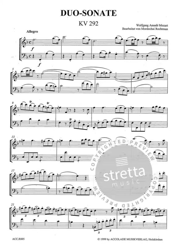 Wolfgang Amadeus Mozart - Duo-Sonate KV 292 (1)