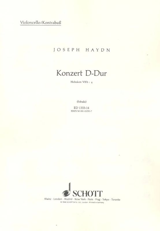 Joseph Haydn m fl.: Concerto D Major Hob. VIIb:4