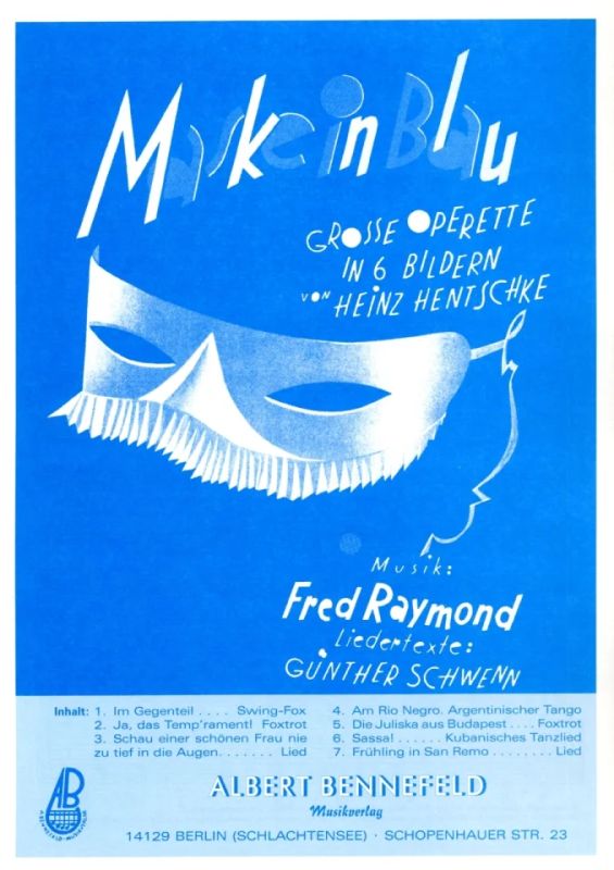 Fred Raymond - Maske in Blau