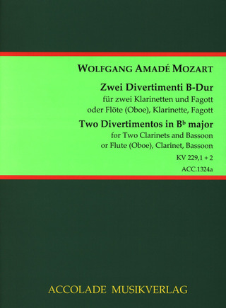 Wolfgang Amadeus Mozart - Divertimento Nr. 1 und 2 für 2 Klarinetten und Fagott