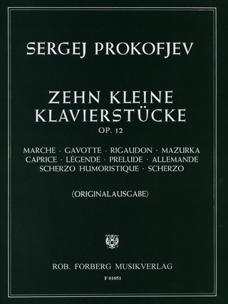 Sergei Prokofiev: 10 Kleine Klavierstuecke Op 12