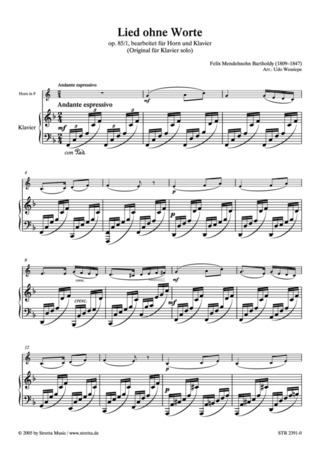 Felix Mendelssohn Bartholdy: Lied ohne Worte