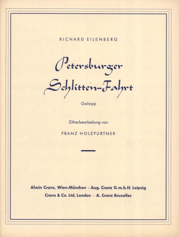 Richard Eilenberg - Petersburger Schlittenfahrt op. 57