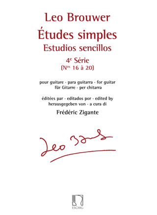 Leo Brouwer: Études simples 4