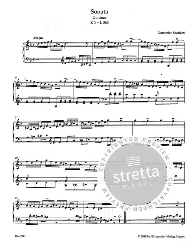 Domenico Scarlatti - Sonata in D minor K 1 (L 366)