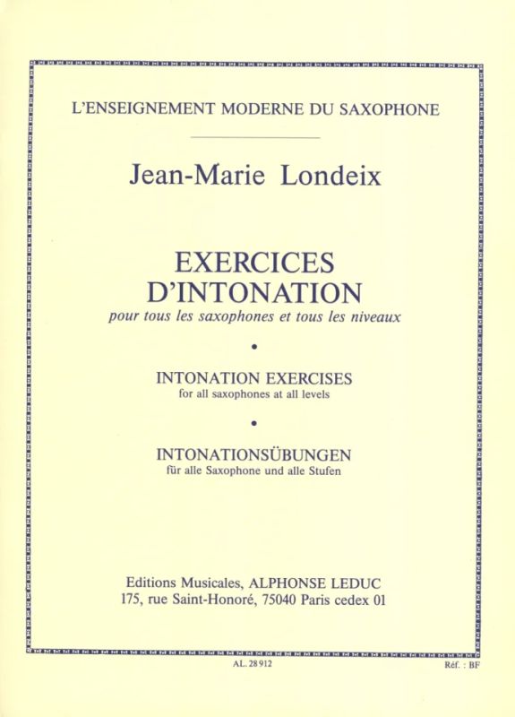 Jean-Marie Londeix - Exercices D'Intonation