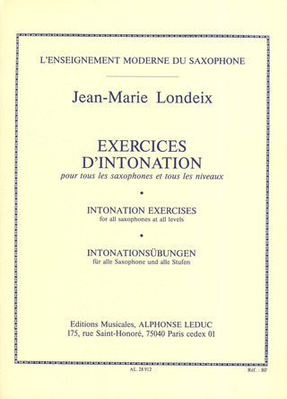 Jean-Marie Londeix: Exercices D'intonation