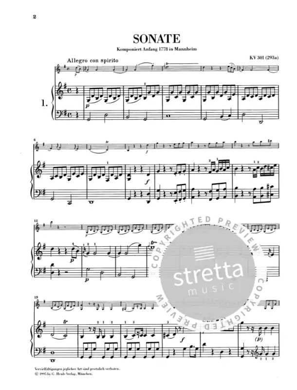 Wolfgang Amadeus Mozart - Sonaten für Klavier und Violine 1 KV 301-306 (2)