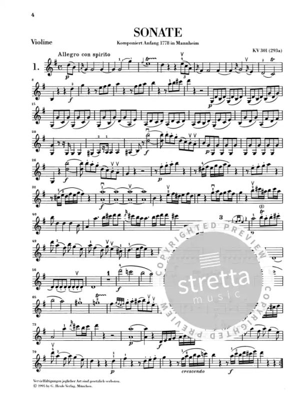 Wolfgang Amadeus Mozart - Sonaten für Klavier und Violine 1 KV 301-306 (5)