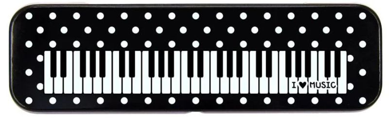 Keyboard Design Tin Pencil Case Polka Dot