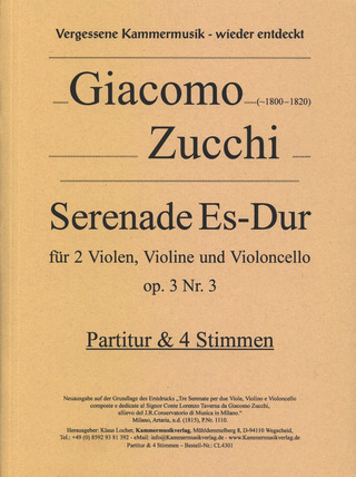 Giacomo Zucchi: Serenade Es-Dur op. 3 Nr. 3