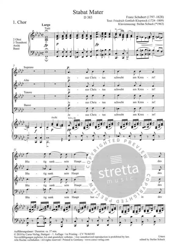 Necklet persoon Treble Stabat Mater D 383 from Franz Schubert | buy now in the Stretta sheet music  shop