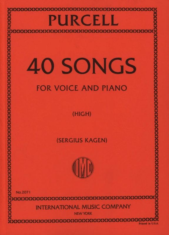 Henry Purcell - 40 Songs – High Voice