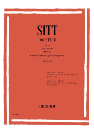 Hans Sitt y otros. - 100 Studi Op. 32 per Violino - Volume 2