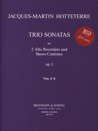 Jacques-Martin Hotteterre - Triosonaten op.3 Band 2 (Nr.4-6)
