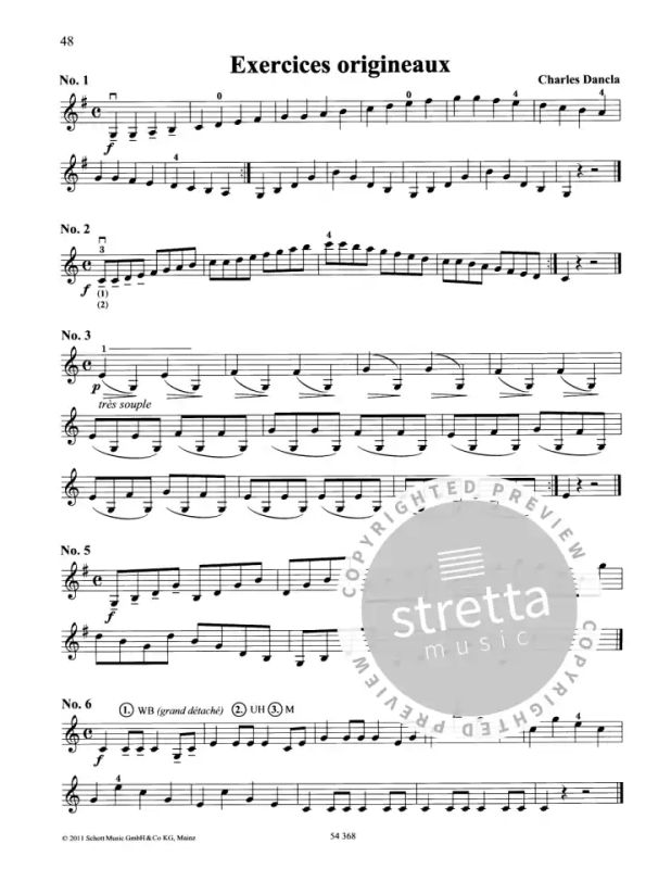 J C Dancla B 84 Noten für Viola - 36 melodische und leichte Etüden op