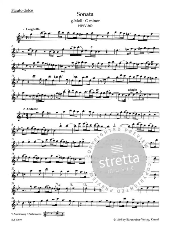 Georg Friedrich Händel - Sämtliche Sonaten für Blockflöte und Basso continuo