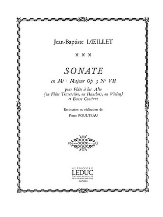 Jean-Baptiste Loeillet de Gant - Sonata Op. 3 No.7 in E flat major