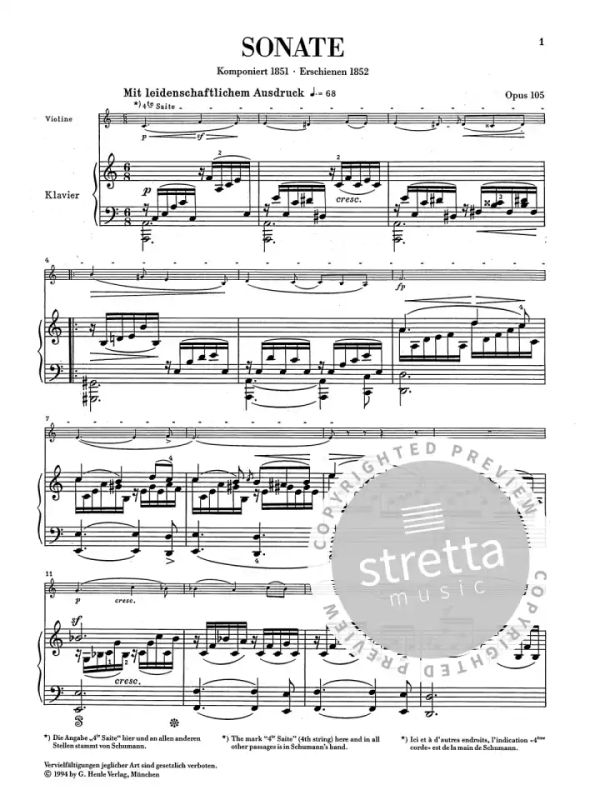 Robert Schumann - Violin Sonata No. 1 a minor op. 105