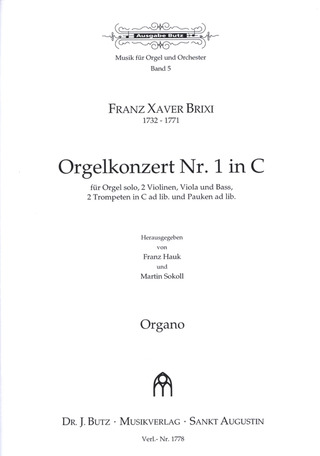 František Xaver Brixi - Konzert 1 C-Dur - Org Str (+ 2 Trp Pk)