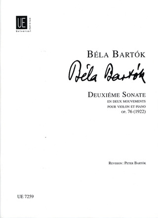 Béla Bartók - Deuxième Sonate op. 76
