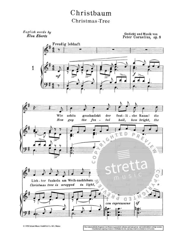 Peter Cornelius: Weihnachtslieder op. 8 (1)
