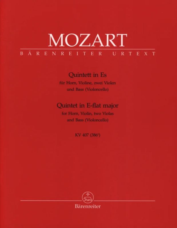 Wolfgang Amadeus Mozart - Quintet in E-flat major K. 407 (386c)