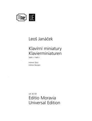 Leoš Janáček - Klavírní miniatury 1
