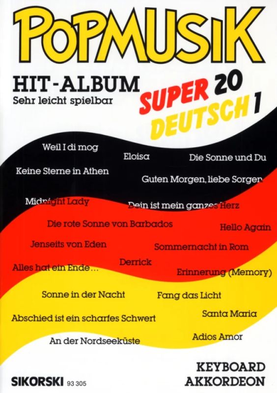 Noten für Keyboard Klassik Highlights Akkordeon Popmusik Hit-Album Super 20