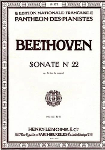 Ludwig van Beethoven - Sonate n°22 en fa maj. Op.54