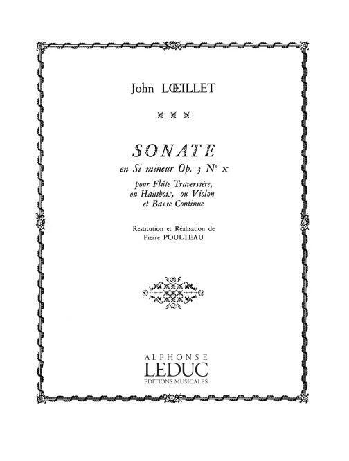 Jean-Baptiste Loeillet de Londres - John Loeillet: Sonate Op.3, No.10 in B minor