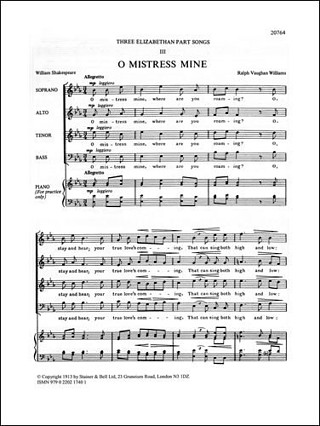Ralph Vaughan Williams - O Mistress mine