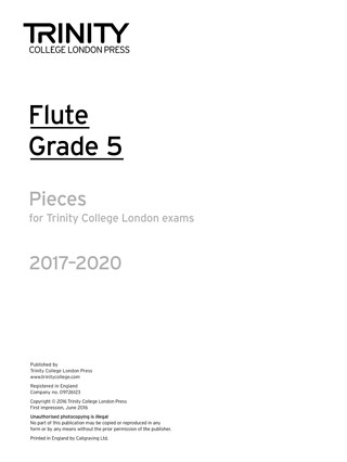 Flute Exam 2017-2020 - Grade 5