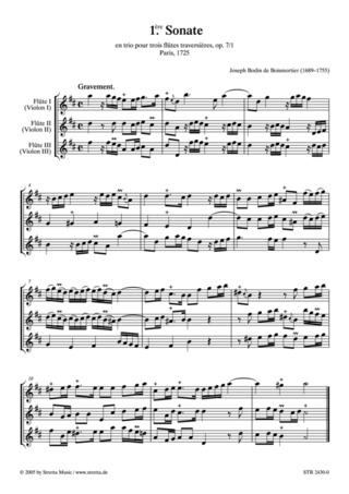 Joseph Bodin de Boismortier - Triosonate Nr. 1