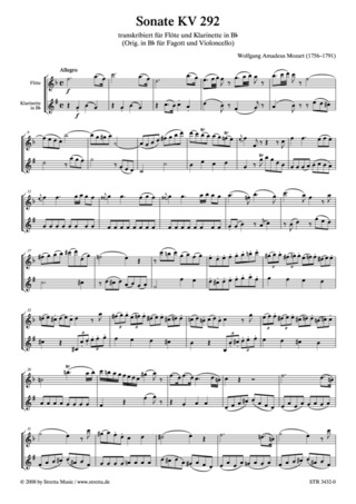 Wolfgang Amadeus Mozart: Sonate KV 292