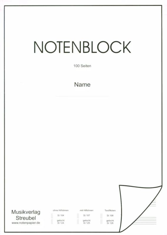 Notenblock 100 Seiten