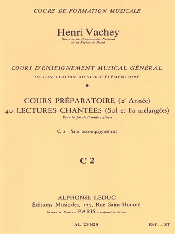 Henri Vachey - 40 Exercises With Treble And Bass Clefs Mixed